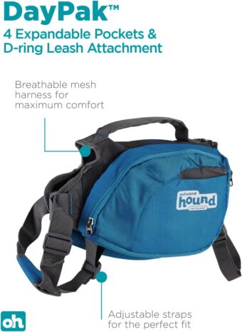 Outward Hound DayPak Blue Dog Saddleback Backpack, Medium - Image 2