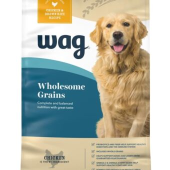 Amazon Brand – Wag Dry Dog Food, Chicken and Brown Rice, 30 lb Bag