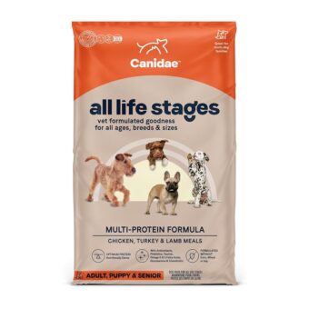 Canidae All Life Stages Premium Dry Dog Food for All Breeds, Multi-Protein Recipe with Chicken, Turkey & Lamb Meals Recipe, 40 lbs, For All Ages & Multi-Dog Homes