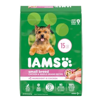 IAMS Small & Toy Breed Adult Dry Dog Food for Small Dogs with Real Chicken, 15 lb. Bag