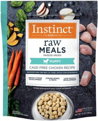 Instinct Freeze Dried Raw Meals for Puppies Grain Free Cage Free Chicken Recipe Dog Food, 25 oz. Bag