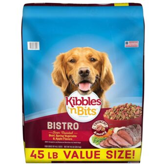 Kibbles 'n Bits Bistro Oven Roasted Beef, Spring Vegetable & Apple Flavors Dry Dog Food, 45 lb. Bag