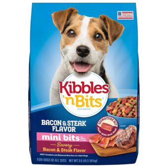 Kibbles 'n Bits Mini Bits Small Breed Savory Bacon & Steak Flavor Dry Dog Food, 3.5 lb. Bag