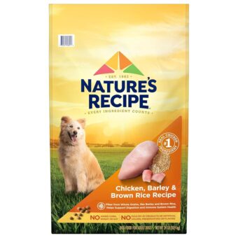 Nature′s Recipe Chicken, Barley & Brown Rice Recipe Dry Dog Food, 24 lb. Bag