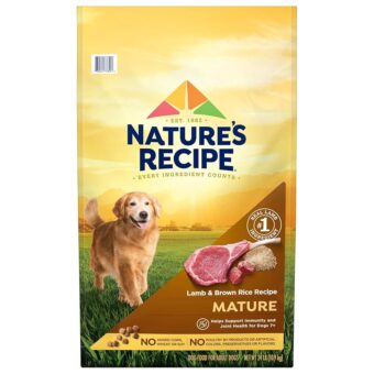 Nature’s Recipe Mature Lamb & Brown Rice Recipe Dry Dog Food, 24 lb. Bag