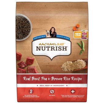 Nutrish Rachael Ray Premium Natural Dry Dog Food with Added Vitamins, Minerals & Taurine, Real Beef, Pea, & Brown Rice Recipe, 6 Pounds (Packaging May Vary)