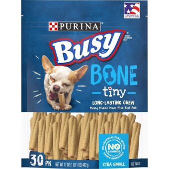 PURINA Busy Made in USA Facilities Toy Breed Dog Bones, Tiny - 30 ct. Pouch