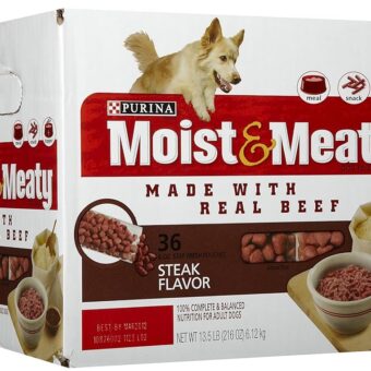 Purina Moist and Meaty Steak Flavor Soft Dog Food Pouches - 36 ct. Pouch