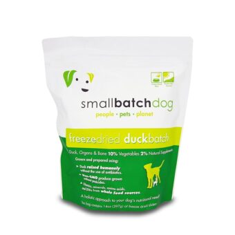 Smallbatch Pets Freeze-Dried Premium Raw Food Diet for Dogs, Duck Recipe, 14 oz, Made in The USA, Organic Produce, Humanely Raised Meat, Hydrate and Serve Patties, Single Source...