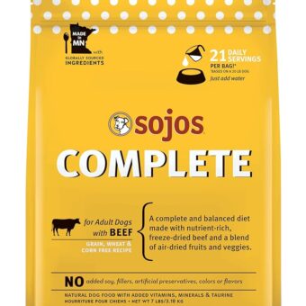 Sojos Complete Beef Recipe Dehydrated Dog Food, 7 lb, Yellow