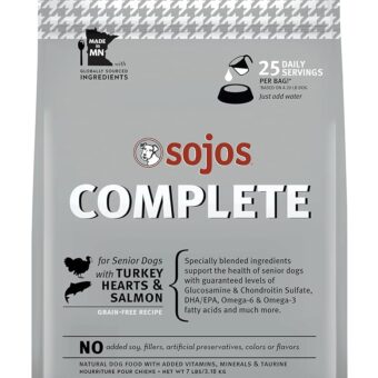 SOJOS Complete Turkey & Salmon Recipe Dehydrated Senior Dog Food, 7 lb, Gray