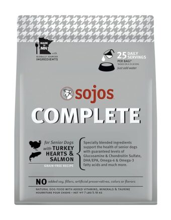 SOJOS Complete Turkey & Salmon Recipe Dehydrated Senior Dog Food, 7 lb, Gray