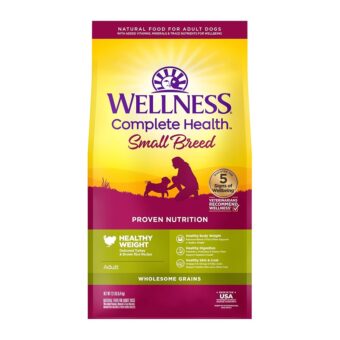 Wellness Complete Health Small Breed Dry Dog Food With Grains, Made In USA with Real Turkey and Natural Ingredients, For Dogs Up To 25 lbs, Healthy Weight, 12 Pound Bag