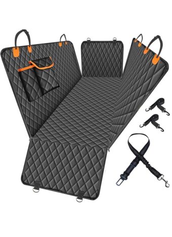 100% Waterproof Dog Car Seat Cover for Back Seat, Large Hammock and Pet Protector, Suitable for Small and Large Dogs, Cars, Trucks, SUVs,Standard
