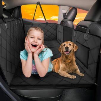 Back Seat Extender for Dogs-Large Space, Dog Car Seat Cover Hard Bottom Holds 400lbs, Sturdy Backseat Extender for Dogs, Waterproof Dog Hammock for Car Dog Car Bed for Car, SUV,...