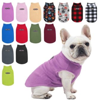 BEAUTYZOO Dog Fleece Vest Sweater Winter Jacket for Small and Medium Dogs with D-Ring Leash Cold Weather Coat Hoodie for XS S M Dogs Boy or Girls