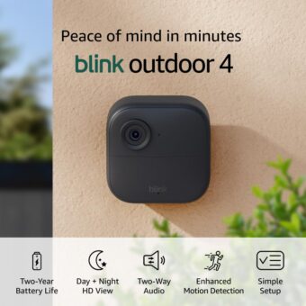 Blink Outdoor 4 [Newest Model] - Wireless outdoor/indoor home security camera(s) with 2-year battery life, dual-zone motion detection - 3 camera system