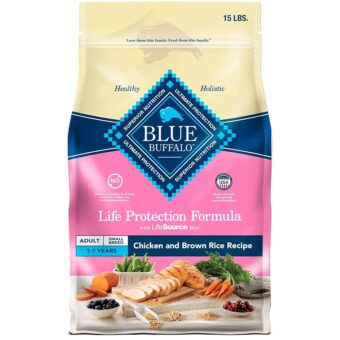 Blue Buffalo Life Protection Formula Adult Small Breed Dry Dog Food, Supports High Energy Needs, Made with Natural Ingredients, Chicken & Brown Rice Recipe, 15-lb Bag