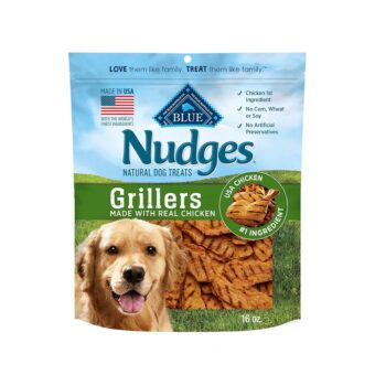 Blue Buffalo Nudges Grillers Natural Dog Treats, Made in the USA with Real Chicken, 16-oz Bag