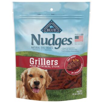 Blue Buffalo Nudges Grillers Natural Dog Treats, Steak, 10oz Bag