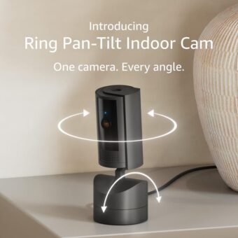 Introducing Ring Pan-Tilt Indoor Cam | See all around with 360° pan coverage, HD video, plus Two-Way Talk (2024 release) | Black