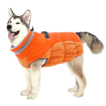 Lelepet Warm Dog Winter Coat Dog Coat Dog Cold Weather Coats Windproof Reflective Turtleneck Fleece Dog Jacket with Harness Thick Dog Fleece Vest XLarge Dog Coat, Dog Coats for...