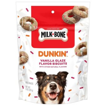 Milk-Bone Limited Edition Dunkin' Vanilla Glaze Flavor Biscuit Dog Treats, 8 Ounce