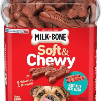 Milk-Bone Soft & Chewy Dog Treats, Bacon Recipe, 25 Ounce, Made with Real Bacon