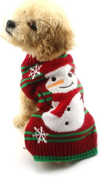 NACOCO Dog Snow Sweaters Snowman Sweaters Xmas Dog Holiday Sweaters New Year Christmas Sweater Pet Clothes for Small Dog and Cat (Snowman,M)