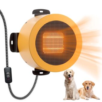 TURBRO Neighborhood Dog House Heater 400W, Wall Mount, 10ft Anti Bite Cord, Waterproof Control, Overheat Protection, Electric Warmer for Hound Kennel Cat Cage Chicken Coop...