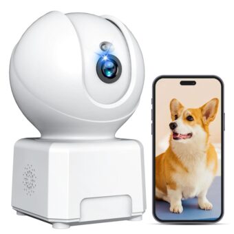 2K Pet Camera, 360° Indoor Security Camera, Dog Camera with Phone App, PTZ Cameras for Home Security Indoor, 2-Way Audio, Motion Tracking, IR Night Vision, Siren,Cloud/ TF Card...