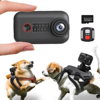 2K Pet Collar Camera with 32GB SD Card,Cat Collar Camera with Phone app,20MP WiFi Dog Collar Camera,Pet Camera Accessories Newly Upgraded,Lightweight Action Camera with Remote