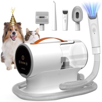 AIRROBO Dog Grooming Vacuum, Dog Grooming Kit,12000Pa Strong Pet Grooming Vacuum for Dogs, 2L Large Capacity Dog Vacuum for Shedding Grooming Hair, Dog Hair Vacuum, 5 Pet...