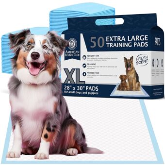 American Kennel Club Scented Puppy Training Pads with Ultra Absorbent Quick Dry Gel – 28 x 30 Pee Pads for Dogs - Fresh Scented - 50 Count, XL