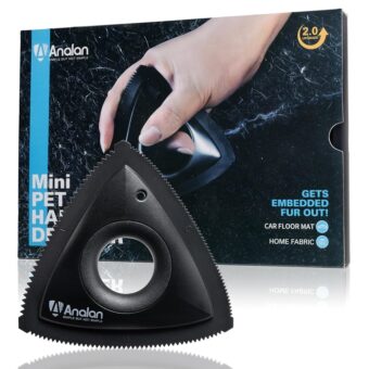 Analan Mini Pet Hair Remover for Car Detailing Supplies, Carpet Dog Hair Remover for Car Interior, Triangle Dog Hair Remover for Auto Detailing, Couch, Furniture, Lint,...