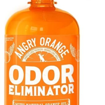 ANGRY ORANGE Pet Odor Eliminator for Strong Odor - Citrus Deodorizer for Strong Dog or Cat Pee Smells on Carpet, Furniture & Indoor Outdoor Floors - 24 Fluid Ounces - Puppy...