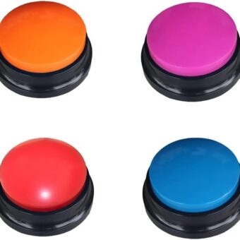 Artist Unknown 4 Color Voice Recording Button, Dog Buttons for Communication Pet Training Buzzer, 30 Second Record & Playback, Funny Gift for Study Office Home - 4 Color Packs