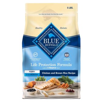 Blue Buffalo Life Protection Formula Puppy Dry Dog Food with DHA and ARA, Made with Natural Ingredients, Chicken & Brown Rice Recipe, 5-lb Bag