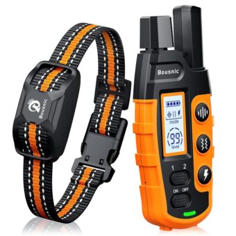 Bousnic Dog Shock Collar - 3300Ft Dog Training Collar with Remote for 5-120lbs Small Medium Large Dogs Rechargeable Waterproof e Collar with Beep (1-8), Vibration(1-16), Safe...