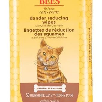 Burt's Bees for Pets, Cat Wipe - Naturally Derived Dander Reducing Cat Grooming Wipes - Kitten Grooming Essentials - Gentle Cat Dander Wipes for Cats - Cleaning Wipes for Cats -...