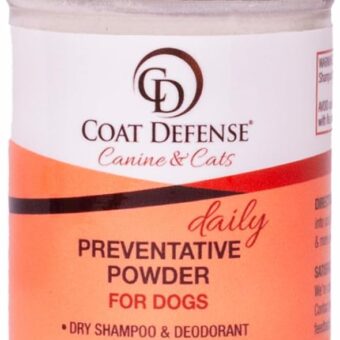 COAT DEFENSE Preventative Powder | Made in USA | 3.5oz Waterless Dog Shampoo & Pet Deodorizer for Smelly Dogs | Provides Anti Itch Relief | Dog Shampoo for Dry Itchy Skin & Dog...