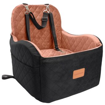 Dog Booster Car Seat for Small/Medium Dogs,Puppy Portable Car Seat with Elevated Cushion,Fully Detachable and Washable Pet Car Seat with Storage Pockets,Easy to Install...