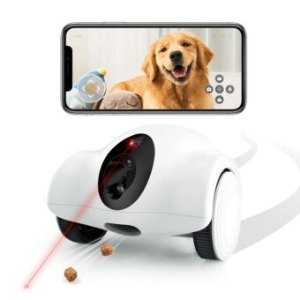 Dog Camera, 1080P Full HD Pet Camera for Dogs & Cats, Full House Mobile Monitoring, 2 Way Talk, 15-Day Long Endurance, No Monthly Fee, Cat Laser (2.4G WiFi ONLY)