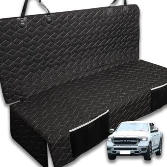 Dog Car Seat Cover for Back Seat, Waterproof Pet Bench Seat Cover for Trucks Ford F-Series/Chevrolet Silverado/Ram/GMC Sierra 600D Heavy Duty Scratch Proof Nonslip Pet Seat...