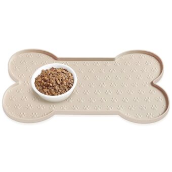 Dog Food Mat Anti-Slip Silicone Dog Bowl Mat Thicker Pet Placemat Waterproof Cat Feeder Pad with Raised Edge Puppy Kitten Feeding Mats Suitable Small Medium-Sized Dogs Cats...