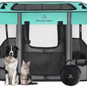 Dog Playpen,Pet Playpen,Foldable Dog Cat Playpens,Portable Exercise Kennel Tent Crate,Water-Resistant Breathable Shade Cover, Indoor Outdoor Travel Camping Use for Small Animals...