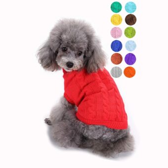 Dog Sweater, Dog Sweaters for Small Medium Dogs Girl Boy, Cute Knitted Classic Turtleneck Warm Dog Winter Clothes Costume Cat Sweater Dog Christmas Sweaters for Dogs Pet Puppy...