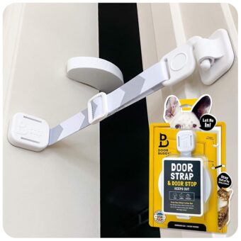 Door Buddy Cat Door Latch & Cat Door Stopper. Adjustable Door Strap for Cats to Dog Proof & Keep Dog Out of Litter Box & Cat Feeder. Simpler Pet & Cat Gate Alternative. No Cut...