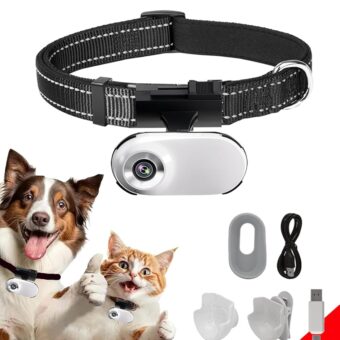 ehomful HD 1080P Cat Camera Collar with Video Record Wireless Mini Sport Cam,Small Action Cameras,Body Camera for Pet Supplies/Stuff,Outdoor/Inoor Birthday Gift no WiFi