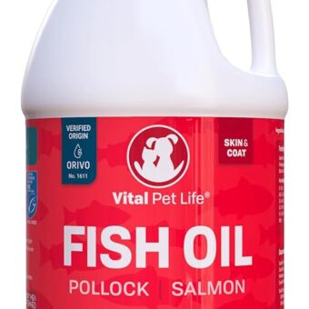 Fish Oil for Dogs - Healthy Skin & Coat, Salmon, Pollock, All Natural Supplement for Pets, Itching Scratching Allergy & Inflammation Defense, Omega 3 EPA DHA, Brain & Heart...